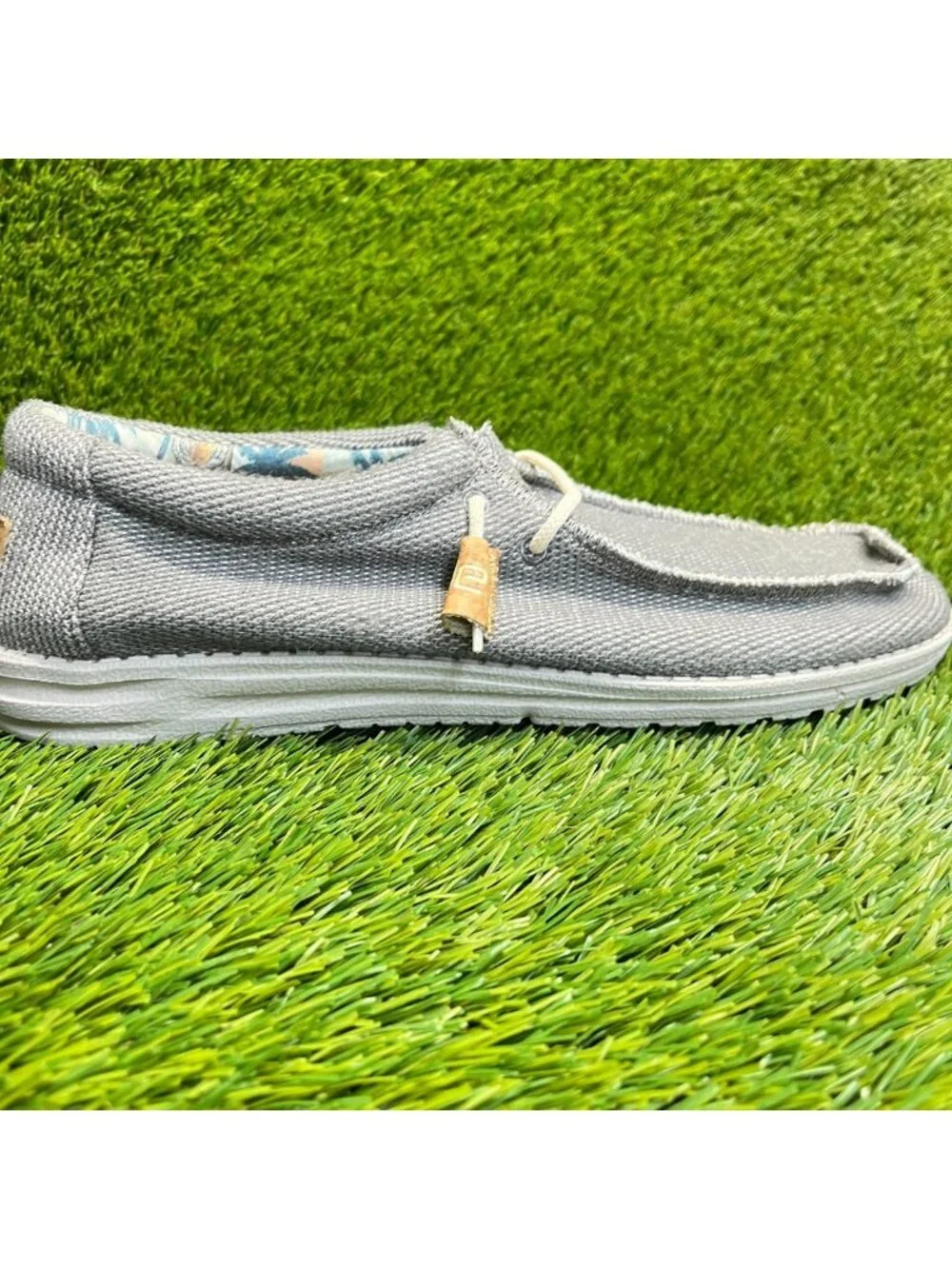 Hey Dude Wally Eden Mens Size 13 Gray Brown Athletic Walking Slip On Shoes